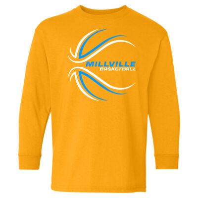 Basketball Design 1 - Heavy Cotton™ Youth Long Sleeve T-Shirt Thumbnail